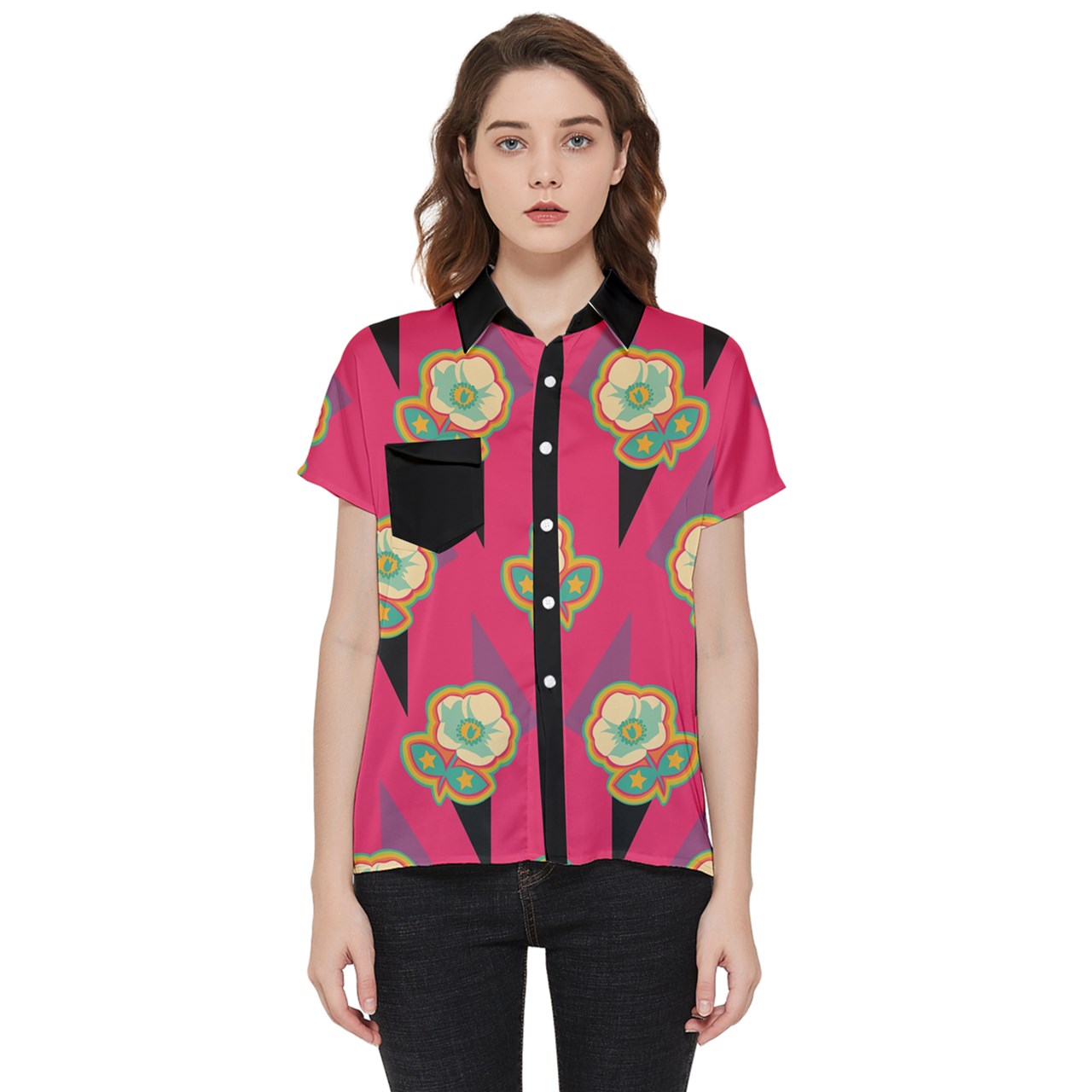 "Polly" Short Sleeve Pocket Shirt